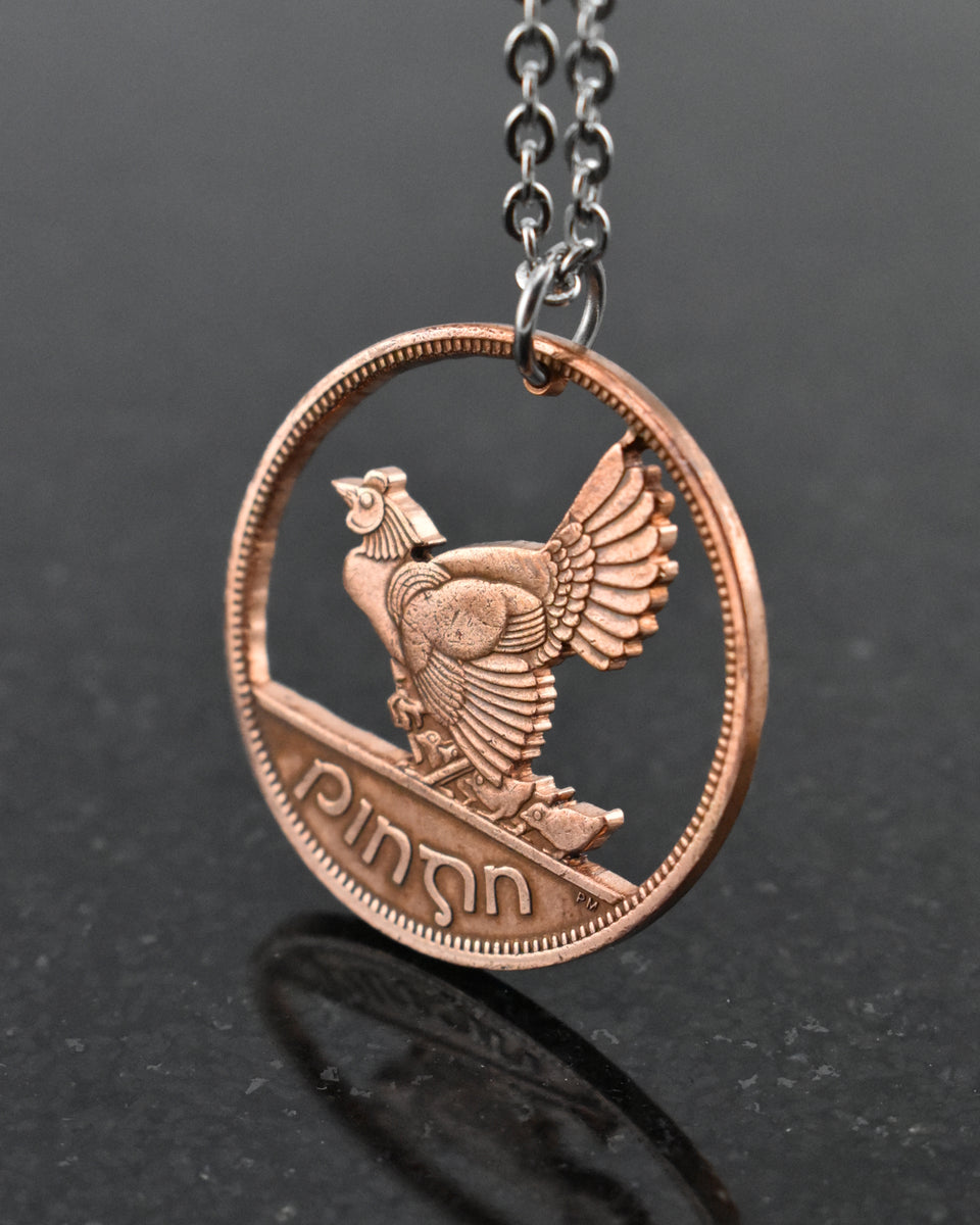 Harp Coin Necklace | Irish Coin Pendant | Designed in Ireland | - Betty Harp Coin Necklace | Irish Coin Pendant | Designed in Ireland | - Betty