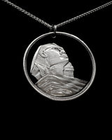 Egypt - Silver Cut Coin Pendant with Sphinx