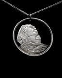 Egypt - Silver Cut Coin Pendant with Sphinx