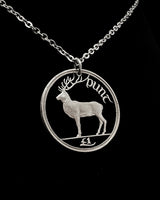 Ireland - Red Deer Cut Coin Pendant (with words)