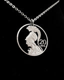 Greece - Athena Cut Coin Pendant (with words)