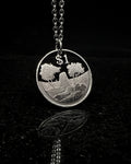 Zimbabwe - National Monument Cut Coin Pendant