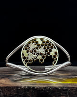 Slovakia - Honeycomb on Handcrafted Sterling Wire Cuff