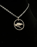 New Zealand - Huia Bird Cut Coin Pendant