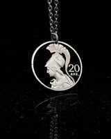 Greece - Athena Cut Coin Pendant (with words)