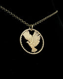 Chile - Flying Andean Condor (10 Centesimos) Cut Coin Pendant