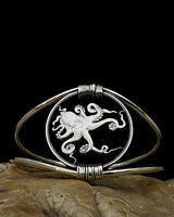 Tuvalu - Octopus on Handcrafted Sterling Wire Cuff