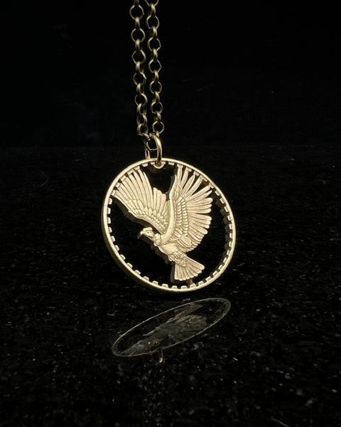 Chile - Flying Andean Condor (10 Centesimos) Cut Coin Pendant