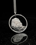 Egypt - Silver Cut Coin Pendant with Sphinx