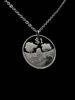 Zimbabwe - National Monument Cut Coin Pendant