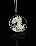 U.S. - American Silver Eagle Walking Liberty Dollar Cut Coin Pendant