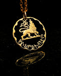 Ethiopia - Lion of Judah Cut Coin Pendant