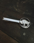 U.S. - Sterling Silver Tie Clip with Hand-Cut Buffalo Nickel