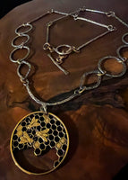 Slovakia - Honeycomb with Handwrought Sterling and Brass Necklace