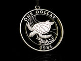 Bermuda - Silver Cut Coin Pendant with Sea Turtle