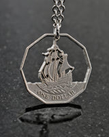 East Caribbean States - Cut Coin Pendant with Ship