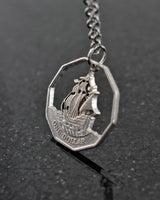 East Caribbean States - Cut Coin Pendant with Ship