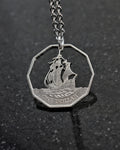 East Caribbean States - Cut Coin Pendant with Ship