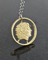 Greece - Cut Coin Pendant with Alexander the Great