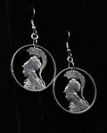 Greece - Cut Coin Earrings with Athena