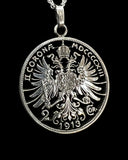 Austria - Silver Cut Coin Pendant with Double Eagle