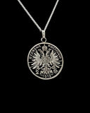 Austria - Silver Cut Coin Pendant with Double Eagle