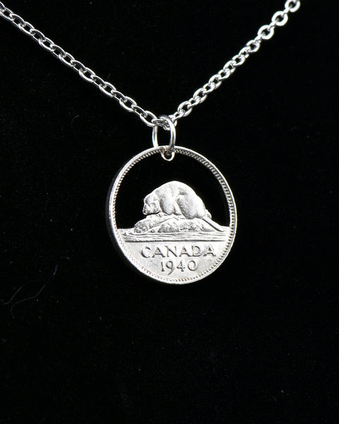 Canada - Beaver Cut Coin Pendant