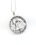 U.S. - Liberty Bell Silver Half-dollar Cut Coin Pendant