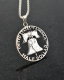 U.S. - Liberty Bell Silver Half-dollar Cut Coin Pendant