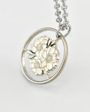 Japan - Cherry Blossom Cut Coin Pendant