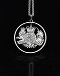 United Kingdom - Royal Coat of Arms Silver Cut Coin Pendant