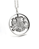 United Kingdom - Royal Coat of Arms Silver Cut Coin Pendant