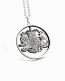 United Kingdom - Royal Coat of Arms Silver Cut Coin Pendant