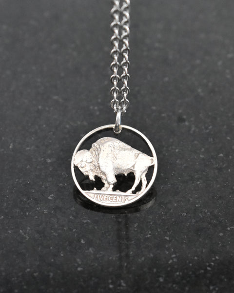 U.S. - Buffalo Nickel Cut Coin Pendant