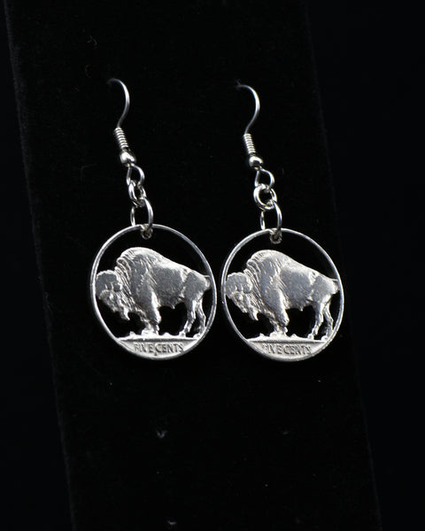 U.S. - Cut Coin Earrings with Buffalo