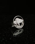 U.S. - Buffalo Nickel Cut Coin Ring with Sterling Band