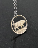 Ireland - Bull Cut Coin Pendant
