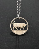 Ireland - Bull Cut Coin Pendant