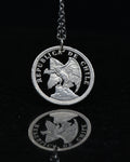 Chile - Cut Coin Pendant with Andean Condor (1 Peso)