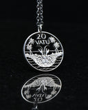 Vanuatu - Cut Coin Pendant with Coconut Crab