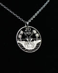 Vanuatu - Cut Coin Pendant with Coconut Crab