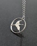 South Korea - Manchurian Crane Cut Coin Pendant