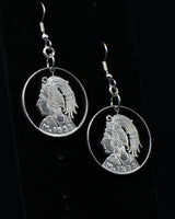 Mexico - Cut Coin Earrings with Cuauhtemōc