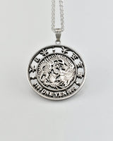Japan - One Yen Dragon Cut Coin Pendant