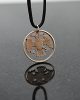 Russia - Cut Coin Pendant with Double Headed Eagle