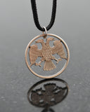Russia - Cut Coin Pendant with Double Headed Eagle