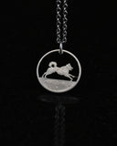 Norway - Cut Coin Pendant with Norwegian Elkhound