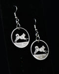 Norway - Cut Coin Earrings with Elkhound