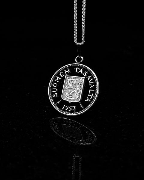 Finland - Silver Cut Coin Pendant with Coat of Arms