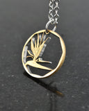 South Africa - Bird of Paradise Flower Cut Coin Pendant